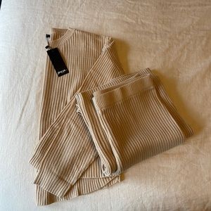 NWT Nasty Gal Knit Alone Oatmeal Lounge Set